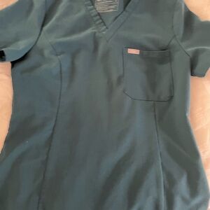 Teal V-Neck FIGS Scrub Top